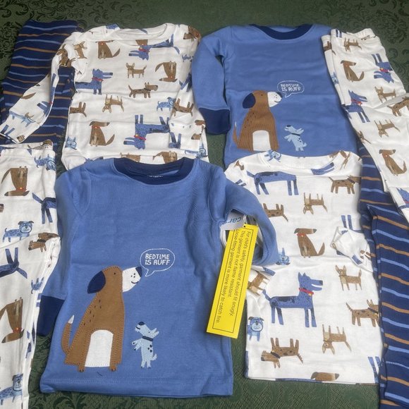 NWt TWINS 18m carters blue dog 4 pc pajamas spring - Picture 13 of 13